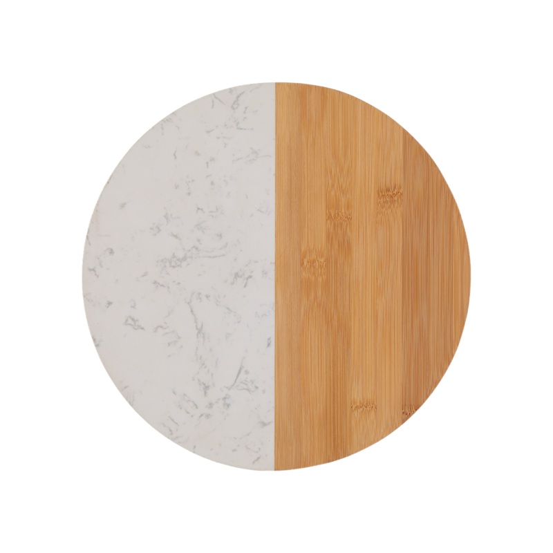 Marble Bamboo Round Cheese Board