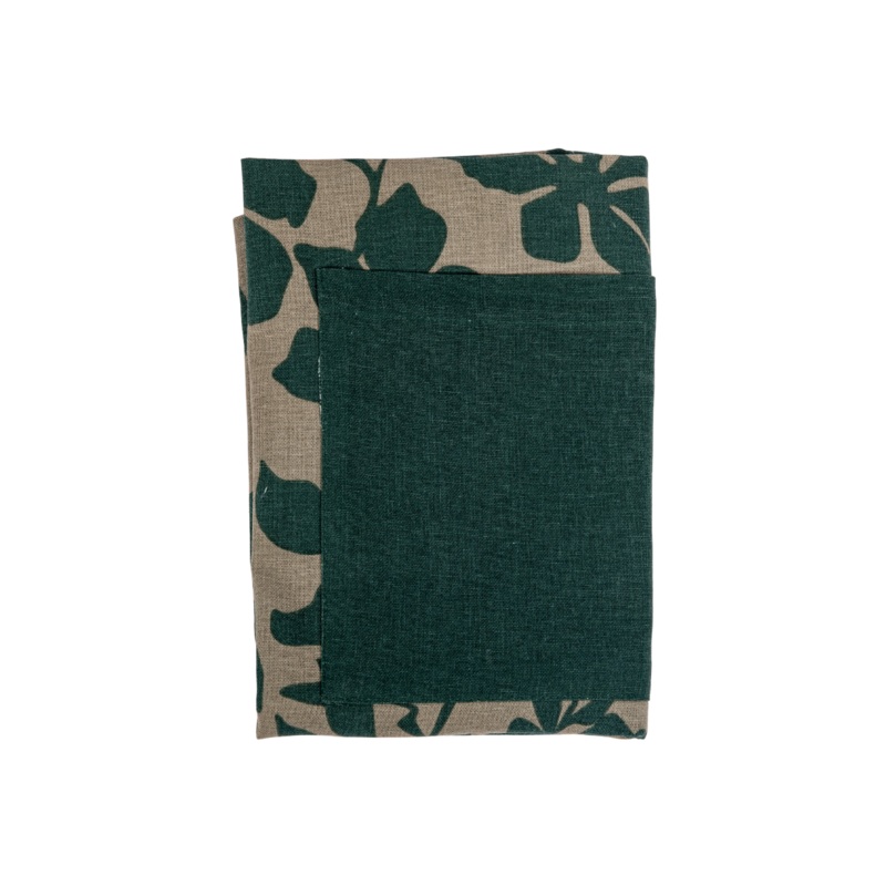 Green Flowered Apron